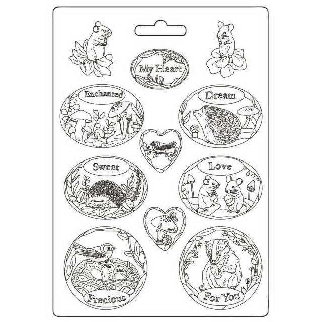 K3PTA4568 Soft Maxi Mold Woodland Oval Plates