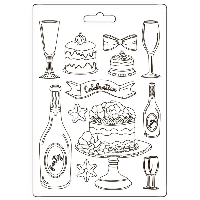 K3PTA5667 Soft Mold A5 Masquerade Flut and Cakes