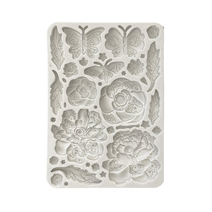 KACMA544 Silicon Mold A5 Old Lace Butterfly and Flowers