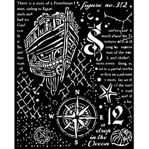 KSTD145 Thick Stencil 20x25 Songs of the Sea Sailing Ship