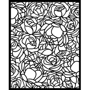 KSTD152 Thick Stencil 20x25 Romance Forever Rose Pattern