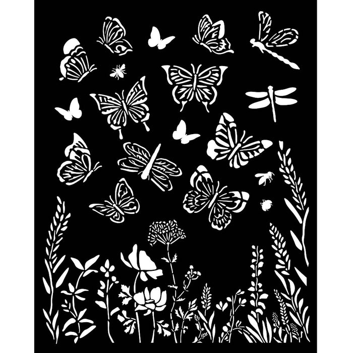 KSTD167 Thick Stencil 20x25 Lavender Buterflies