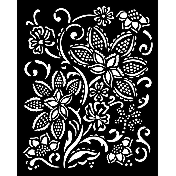 KSTD180 Thick Stencil 20x25 Timeless Batik Flowers