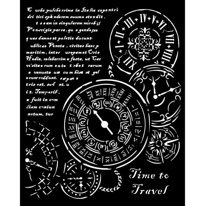 KSTD182 Thick Stencil 20x25 Venice Time to Travel