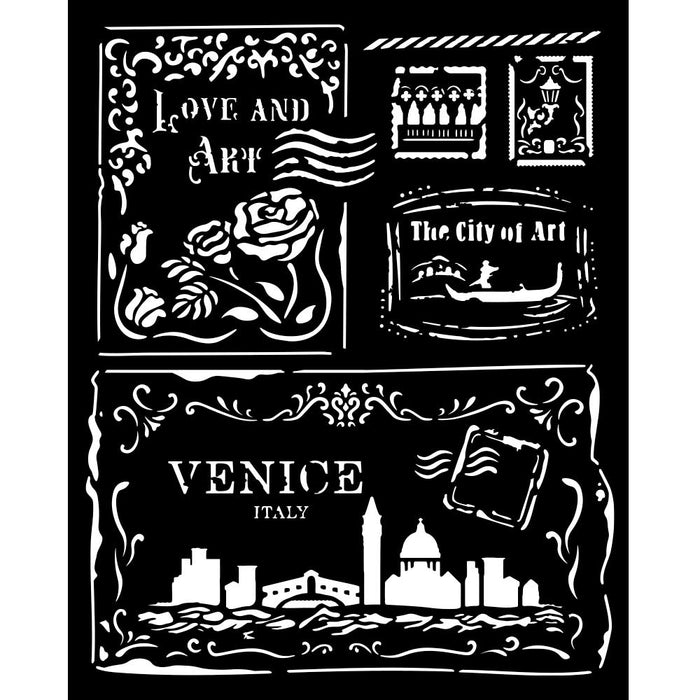KSTD183 Thick Stencil 20x25 Venice Cards