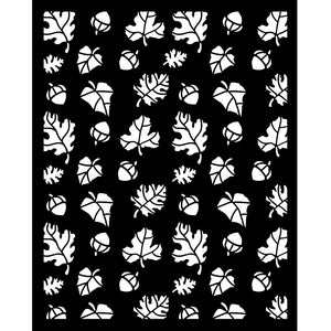 KSTD187 Thick Stencil 20x25 Whispering Woods Leaves and Acorns