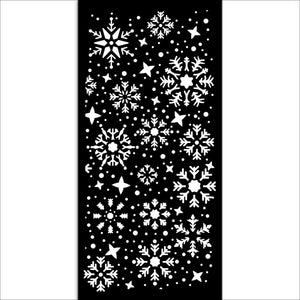 KSTDL100 Thick Stencil 12x25 Gear Up for Christmas Snowflakes