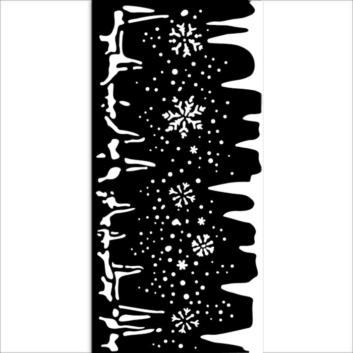KSTDL109 Thick Stencil 12x25 Dewdrops Snowflakes and Ice