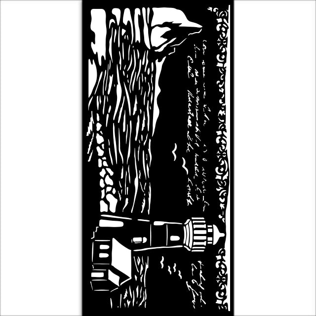 KSTDL117 Thick Stencil 12x25 Silent Sea Lighthouse