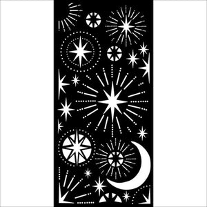 KSTDL86 Thick Stencil 12x25 Christmas Stars and Moon