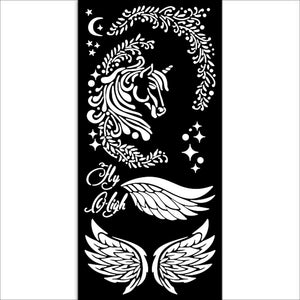 KSTDL95 Thick Stencil 12x25 Wonderland Unicorn