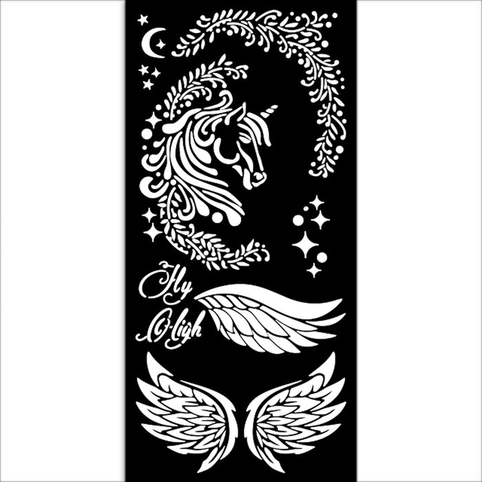 KSTDL95 Thick Stencil 12x25 Wonderland Unicorn