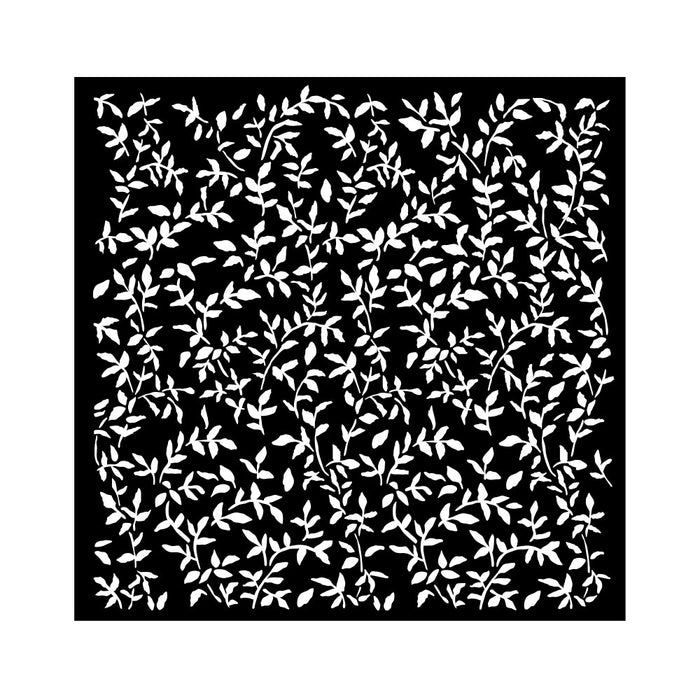 KSTDQ103 Thick Stencil 18x18 Garden Leaves Pattern