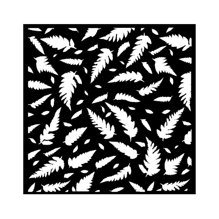 KSTDQ117 Thick Stencil 18x18 Forest Leaves Pattern