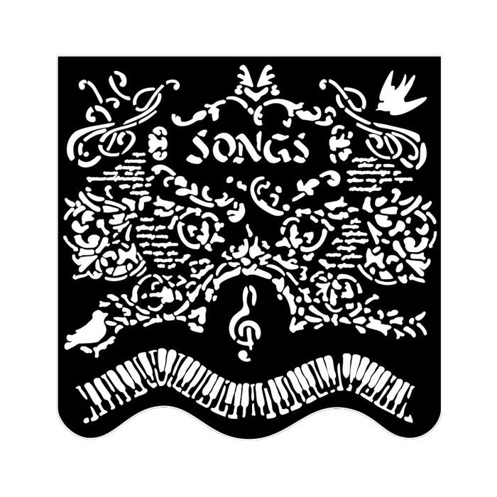 KSTDQ119 Thick Stencil 18x18 Music Songs and Piano
