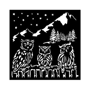 KSTDQ125 Thick Stencil 18x18 The Owl's House Owls