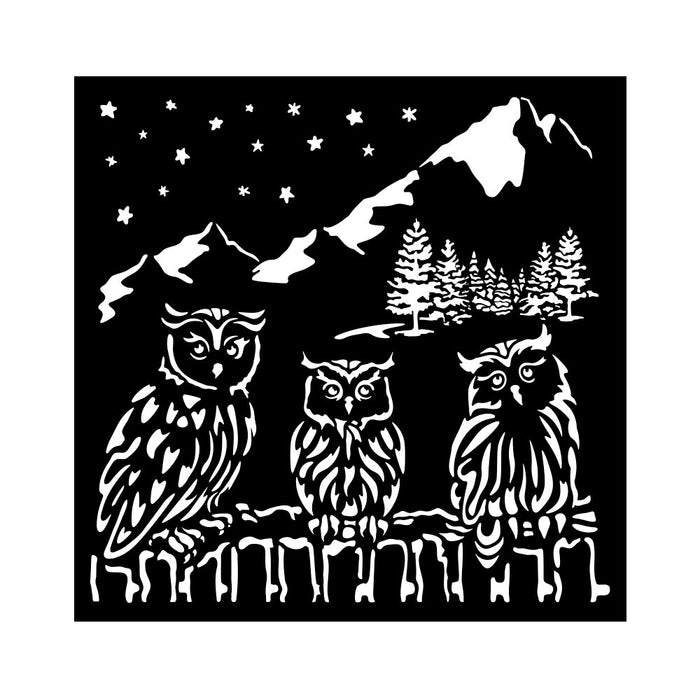 KSTDQ125 Thick Stencil 18x18 The Owl's House Owls