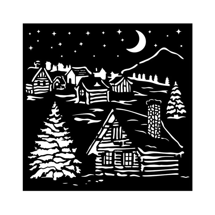 KSTDQ126 Thick Stencil 18x18 The Owl's House Cottage