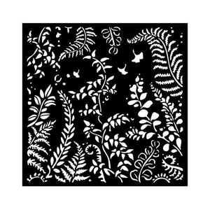 KSTDQ90 Thick Stencil 18x18 Woodland Leaves