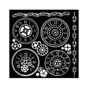 KSTDQ98 Thick Stencil 18x18 Voyages Fantastique Gears