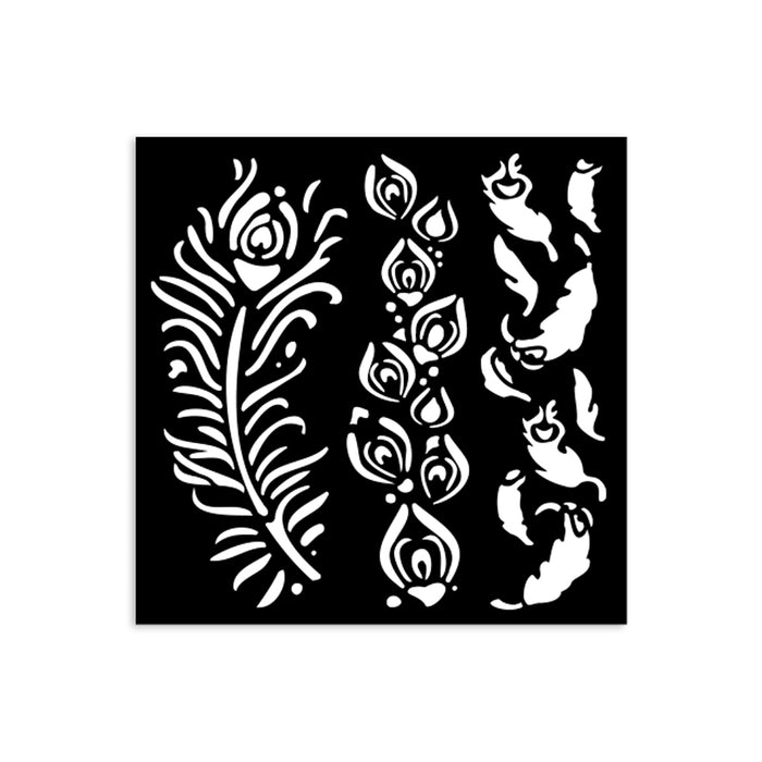 KSTDS13 Thick Stencil 12 x 12 Masquerade Feathers