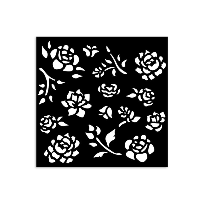 KSTDS43 Thick Stencil 12 x 12 Timeless Buds Pattern