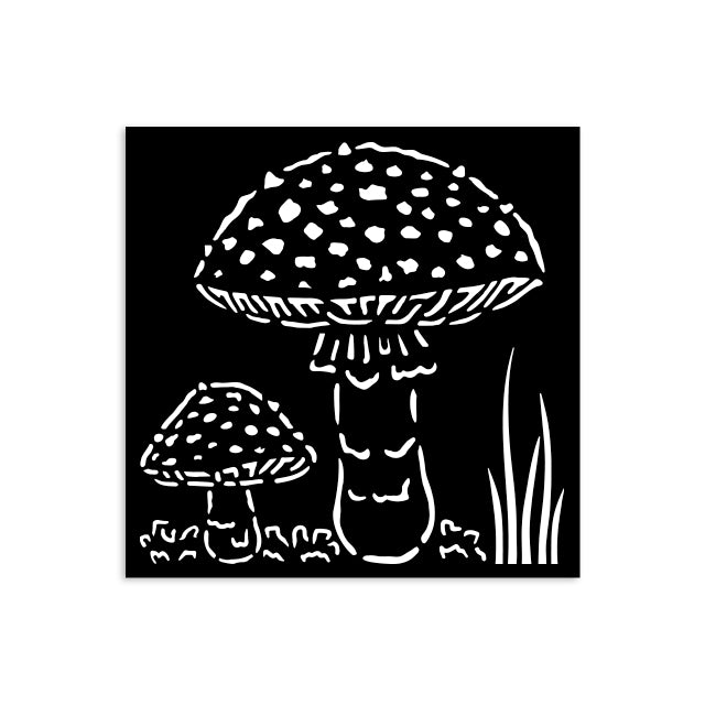 KSTDS59 Thick Stencil 12 x 12 Whispering Woods Mushrooms