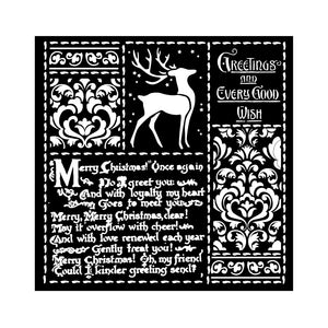 KSTDQ87 Thick Stencil 18x18 Christmas Letters