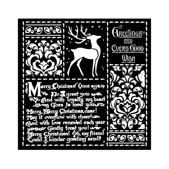 KSTDQ87 Thick Stencil 18x18 Christmas Letters
