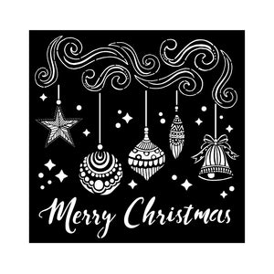 KSTDQ88 Thick Stencil 18x18 Merry Christmas Bells