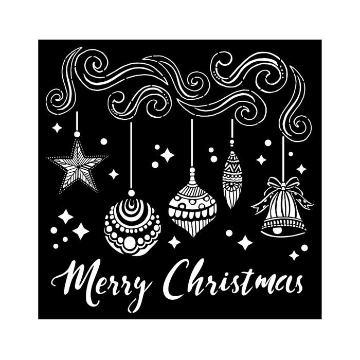 KSTDQ88 Thick Stencil 18x18 Merry Christmas Bells