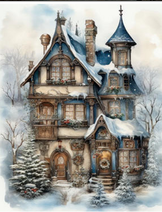 LBD335 Rice Paper A4 LaBlanche Blue Christmas 2