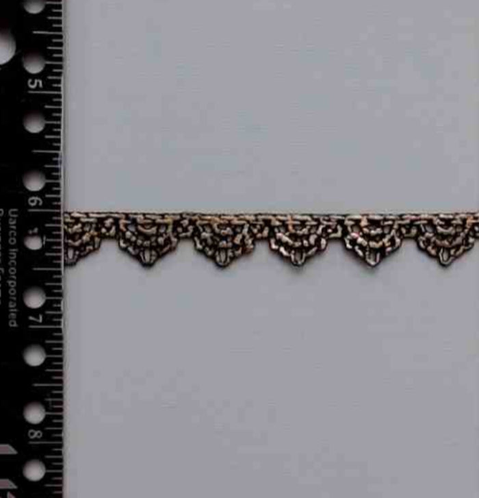 M202 Metallic Trim Gold on Black Fabric