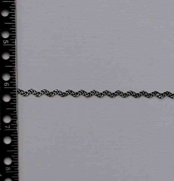 M319 Metallic Flat Black/Silver Zig Zag Ribbon Trim