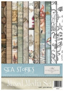 MS033 Rice Paper A4 ITD Mixed Media Set Sea Stories