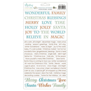 Christmas Blessings 6 x 12 Paper Stickers Words