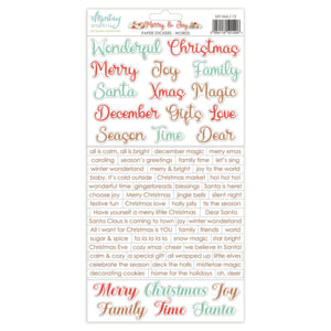 Merry and Joy 6 x 12 Paper Stickers Words