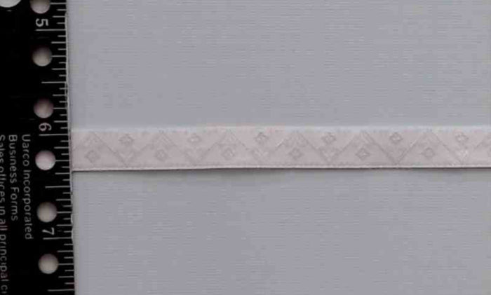 R561 3/8" Cotton Tone on Tone Embroidered White