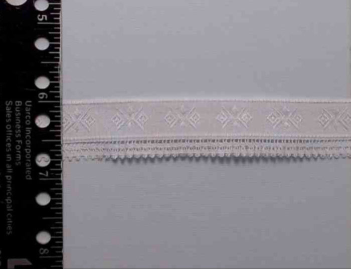 R567 3/4" Batiste 100% Cotton Tone on Tone Embroidered White