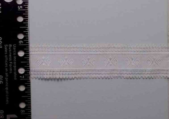 R568 1" Batiste 100% Cotton Tone on Tone Embroidered White