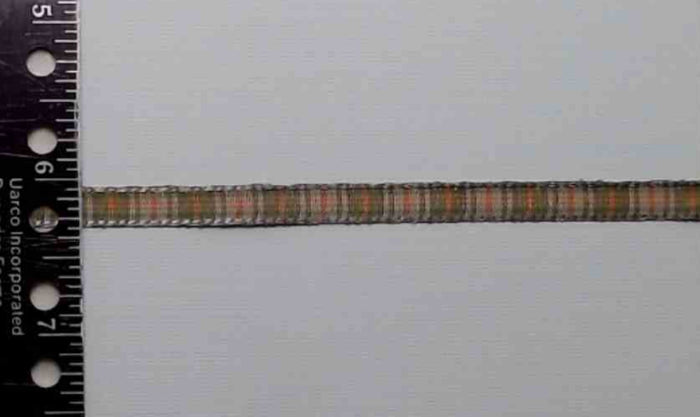 R594 1/4" Rayon Woven Green/Orange