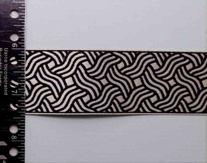 R600 1 3/8" Rayon Embroidered Reversable Black