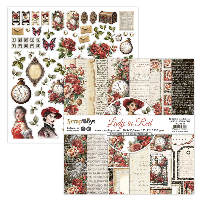 Lady in Red 8x8 Double Sided Pad