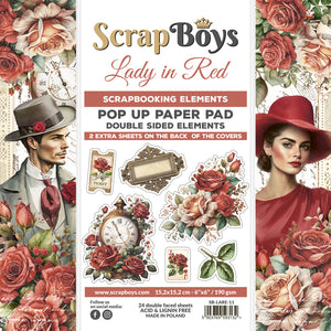 Pop Up Lady in Red 6x6 Double Sided Pad