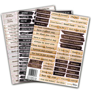 Sentiment Stickers 3 Sheets/PK 6x8
