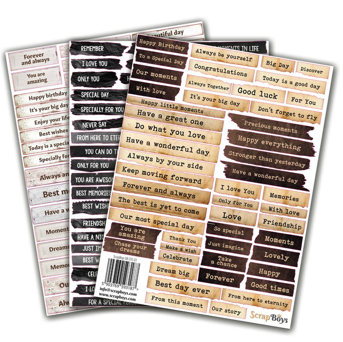 Sentiment Stickers 3 Sheets/PK 6x8