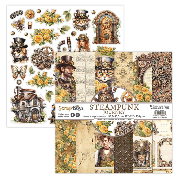 Steampunk Journey 12 x 12 Double Sided Pad