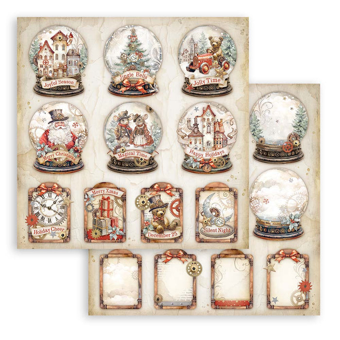 SBB1008 Double Sided Single Sheet Gear Up for Christmas Snowglobes