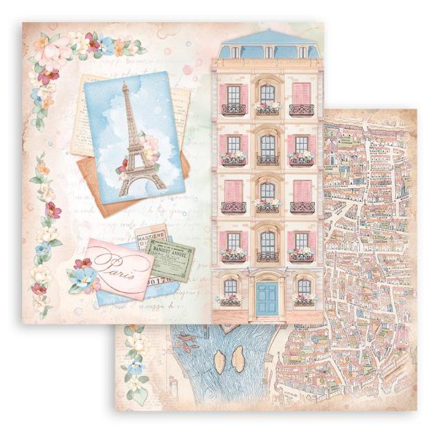 SBB927 Double Sided Single Sheet Create Happiness Oh La La Tour Eiffel