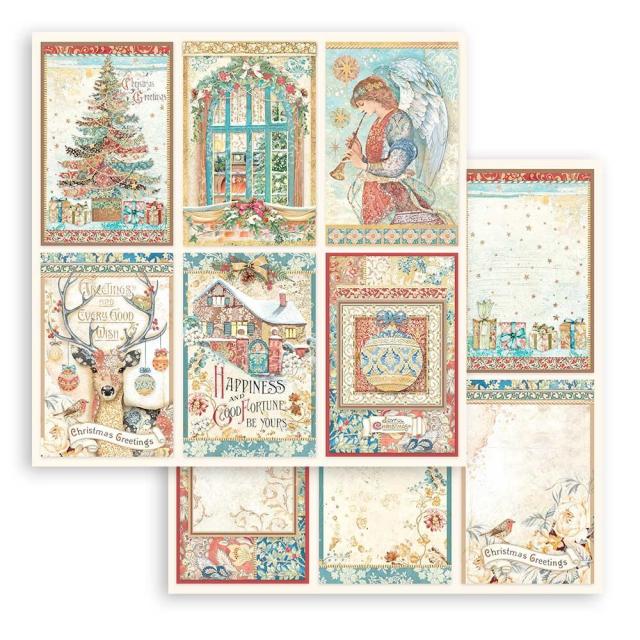 SBB942 Double Sided Single Sheet Christmas Greetings 6 Cards